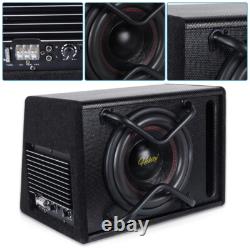 10 5800W GSD-1066A Under Seat Slim Powered Subwoofer Enclosure and Audio Cable