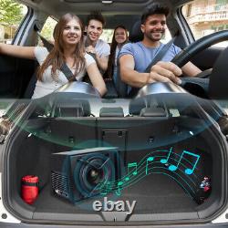 10 5800W GSD-1066A Under Seat Slim Powered Subwoofer Enclosure and Audio Cable