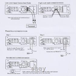 10 5800W GSD-1066A Under Seat Slim Powered Subwoofer Enclosure and Audio Cable