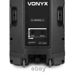 15 Active DJ PA Speakers with Bluetooth, USB, 1000W Powered Pair Vonyx VSA150S