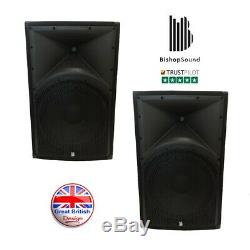 15 Inch Active Powered PA Speakers 500w RMS 4000 Peak System With Bluetooth PAIR