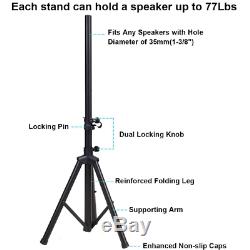 15 Inch Powered Active Speakers Pair with Stand 3000 Watt 2 Way Party Dj PA Music