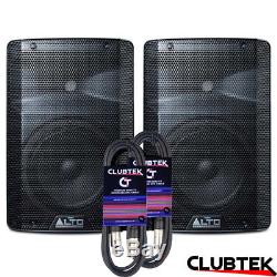 2 x Alto TX208 8 600W Active PA DJ Disco Powered Speaker PAIR with 6m Leads UK