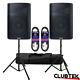 2 x Alto TX215 15 1200W Active PA Powered Pair Speakers + Stands Bag Leads UK