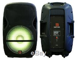 4000W Powered/Active 15 2-Way Wireless Audio DJ PA Speakers Pair, Stands, Mic