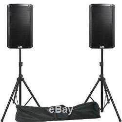 ALTO TS312 Active Powered PA DJ Speakers PAIR With Stands, Bag and Cables