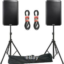 ALTO TS315 Active Powered PA DJ Speakers PAIR Inc Stands Bag and Pro Cables