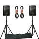 ALTO TX208 Active Powered PA DJ Speakers PAIR inc Speaker Stands, Bag and Cables