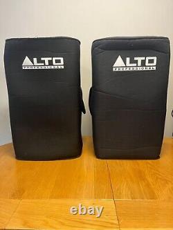 A PAIR OF ALTO PROFESSIONAL TS112 A TRUESONIC 800W POWERED SPEAKER with cases