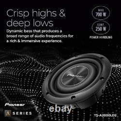 A-Series TS-A2000LD2 8 Subwoofer 700W Max, Shallow-Mount Design, Deep Bass in
