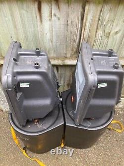A pair of JBL EON G10 Powered PA/Monitor Speakers with cables and hard cases