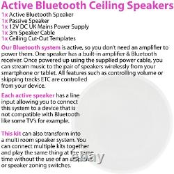 Active Bluetooth Ceiling Speaker Kit 50W Wireless Audio HiFi Streaming System