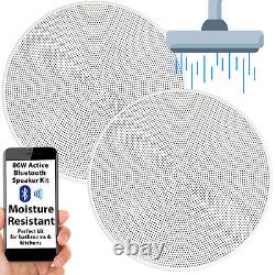 Active Bluetooth Ceiling Speaker Kit 5.25 80W Moisture Resistant Bathroom Audio