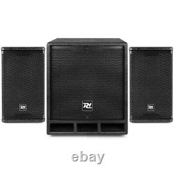 Active DJ Speaker Package, 12 Subwoofer with Pair of 6.5 PA Speakers, PD1200
