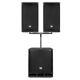 Active PA Speaker Kit 12 Subwoofer, Pair of 6.5 Tops and Dual Stand PD1200