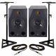 Adam A8X (Pair) 8 Active Powered Studio Monitor Speakers Pro Stands & Cables