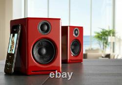 Audioengine A2+ Wireless Bluetooth Powered Active Speakers (PAIR) Red NEW