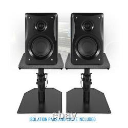 BX40 Active Powered Studio Monitor Speakers 4 Multimedia DJ (Pair) & Stands