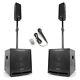 B-Stock Pair Active Powered Bluetooth DJ PA System Speakers Subwoofers Mic Poles