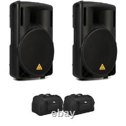 Behringer Eurolive B215D 550-watt 15-inch Powered Speaker Pair with Bags Bundle