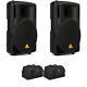 Behringer Eurolive B215D 550-watt 15-inch Powered Speaker Pair with Bags Bundle