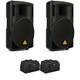 Behringer Eurolive B215D 550-watt 15-inch Powered Speaker Pair with Bags Bundle
