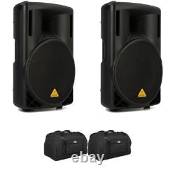 Behringer Eurolive B215D 550-watt 15-inch Powered Speaker Pair with Bags Bundle