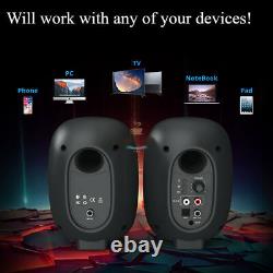 Bookshelf Speakers 2 Way 3 50W Active Powered Monitor Pair Bluetooth & Remote