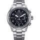 Citizen CA0810-88E Men's Eco-Drive Chronograph, Black Dial, Super Titanium Brace