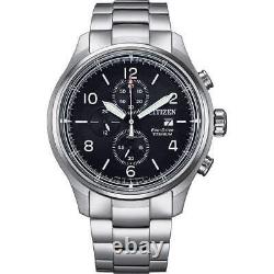 Citizen CA0810-88E Men's Eco-Drive Chronograph, Black Dial, Super Titanium Brace