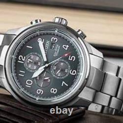 Citizen CA0810-88X Men's Eco-Drive Chronograph, Green Dial, Super Titanium Brace