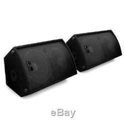 DJ Speakers PA Active Monitor Pair 2x Powered 12 1100W Portable Stage Party