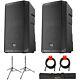 Fender Fighter 10 2-Way Powered Speaker (Pair) with Stand Bag, Stand, & XLR Cable