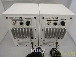 Fostex PA-2 Beige Professional Studio Powered Monitor Pair Used Japan 1119