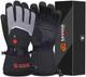Heated Ski Gloves for Men Women, Electric Rechargeable Battery Heating Thick Mot
