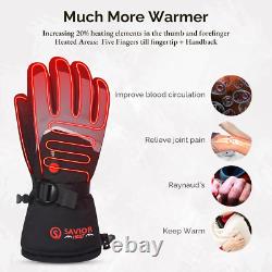 Heated Ski Gloves for Men Women, Electric Rechargeable Battery Heating Thick Mot