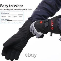 Heated Ski Gloves for Men Women, Electric Rechargeable Battery Heating Thick Mot