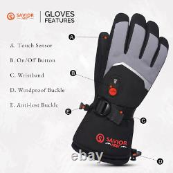 Heated Ski Gloves for Men Women, Electric Rechargeable Battery Heating Thick Mot