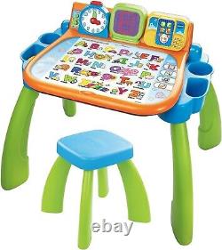 Interactive Touch & Learn Activity Desk for Kids 3-6 with LED Screen, Green
