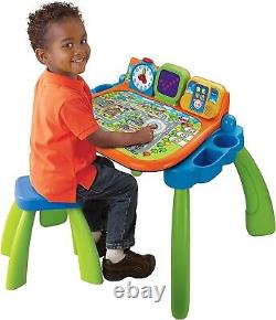 Interactive Touch & Learn Activity Desk for Kids 3-6 with LED Screen, Green