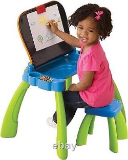 Interactive Touch & Learn Activity Desk for Kids 3-6 with LED Screen, Green