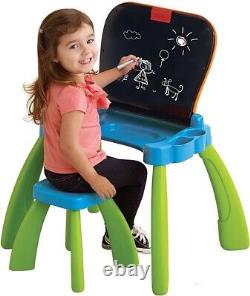 Interactive Touch & Learn Activity Desk for Kids 3-6 with LED Screen, Green