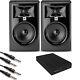 JBL 305P MkII Powered 5 Studio Monitor Pair with Isolation Pads and TRS Cables