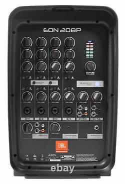 JBL EON208P Portable PA System / Pair 8 Speakers+Powered 8 Chan Mixer/Bluetooth
