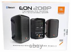 JBL EON208P Portable PA System / Pair 8 Speakers+Powered 8 Chan Mixer/Bluetooth