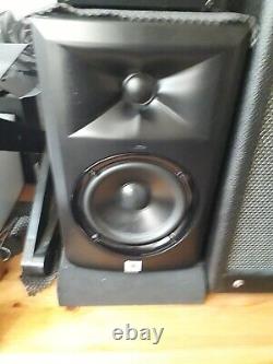 JBL LSR305 Powered Active Studio Monitors (Pair) Leads and Studio Mixer With PSU