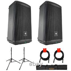 JBL Professional EON710 Powered PA 10-inch Pair with Speaker Stand & Bag + Cable