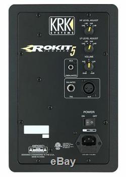 KRK RP5G3 Rokit 5 G3 Powered Studio Monitor Speakers Pair + QuikLok Z-250 Desk