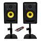 KRK RP5 Classic Powered Studio Monitors (Pair) with Gorilla GSM-50 Stands + Cable