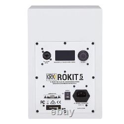 KRK RP5 Rokit 5 G4 Pro Bi-Amp 5 Powered Studio Monitors, White Noise Pair